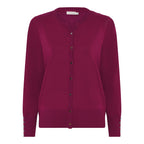 Tinka Rundhalsad Cardigan Dam Purple Wine Micha