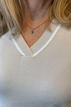 Vilma V-ringad Pullover Dam Sandshell Micha