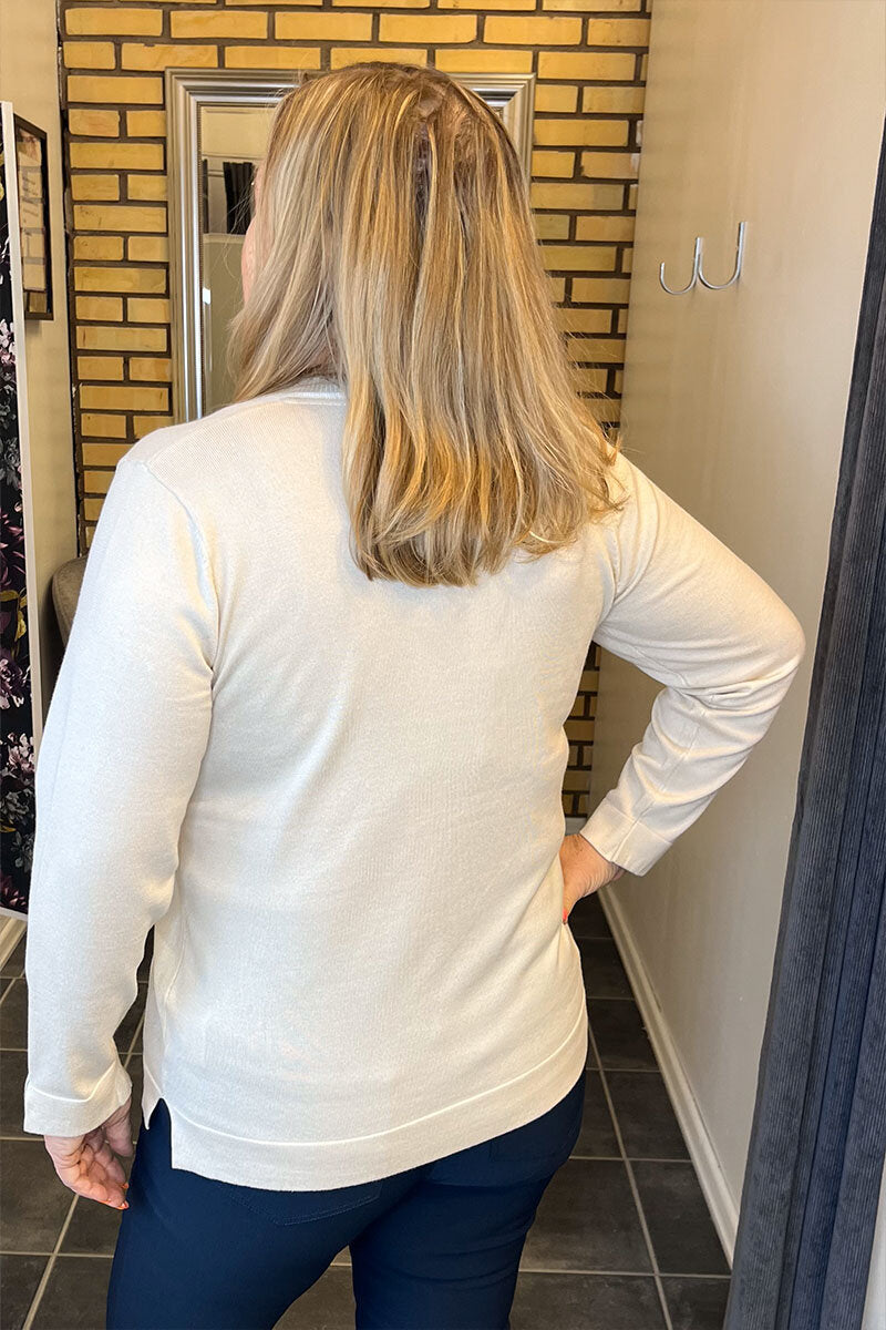 Vilma V-ringad Pullover Dam Sandshell Micha