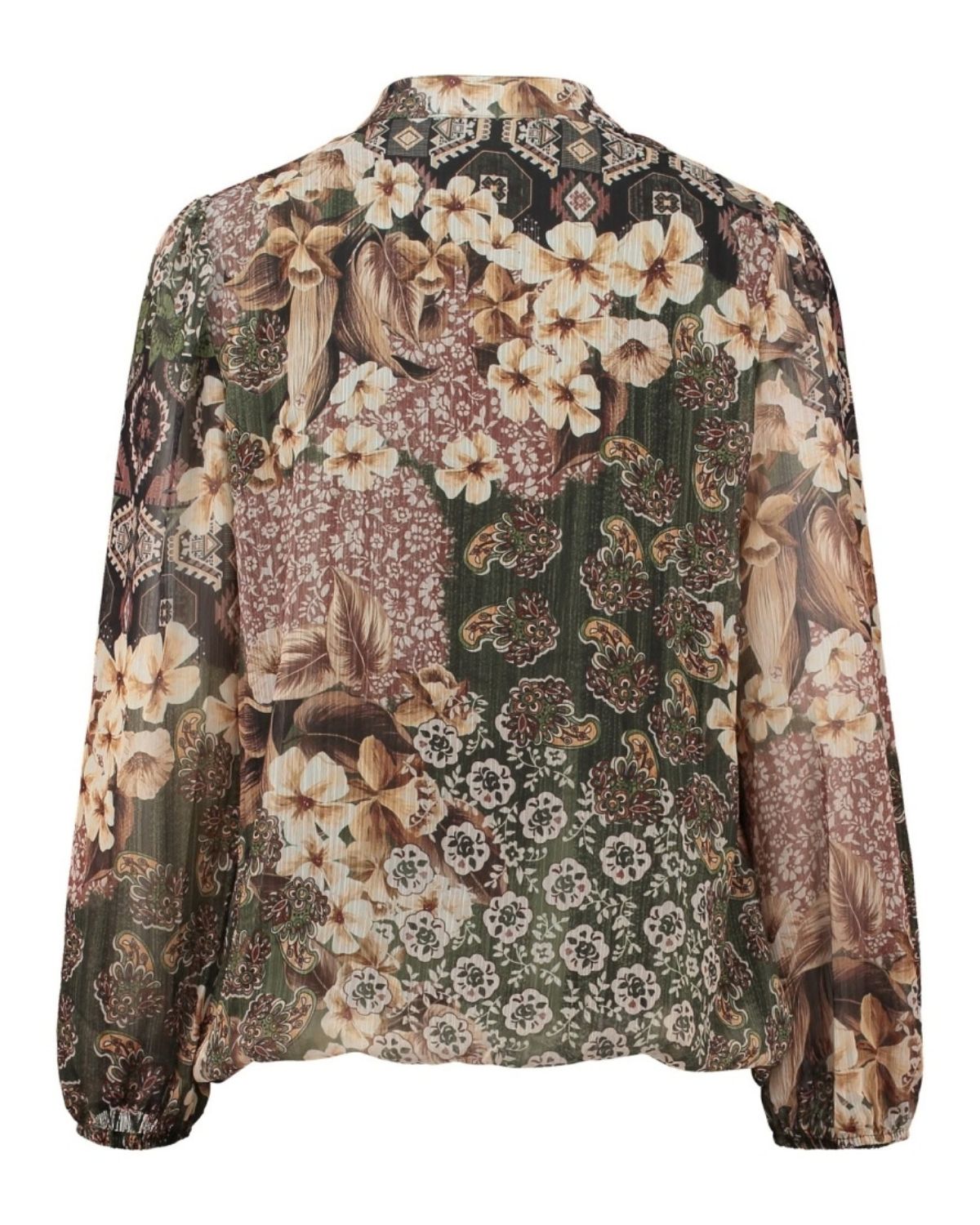 Milaa Mönstrad Blus Dam Grön Khaki | Smilebutiken - Zabaione