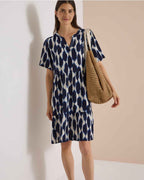 Millie Mönstrad Klänning Dam Urban Dark Blue | Smilebutiken - Cecil