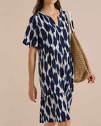 Millie Mönstrad Klänning Dam Urban Dark Blue | Smilebutiken - Cecil