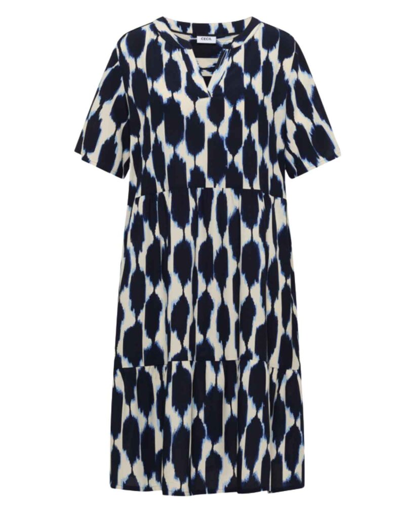 Millie Mönstrad Klänning Dam Urban Dark Blue | Smilebutiken - Cecil