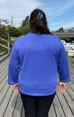 Candy Rundhalsad Pullover Dam Laven Blue Micha
