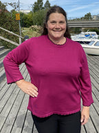 Candy Rundhalsad Pullover Dam Purple Wine Micha