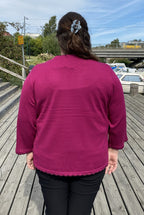Candy Rundhalsad Pullover Dam Purple Wine Micha