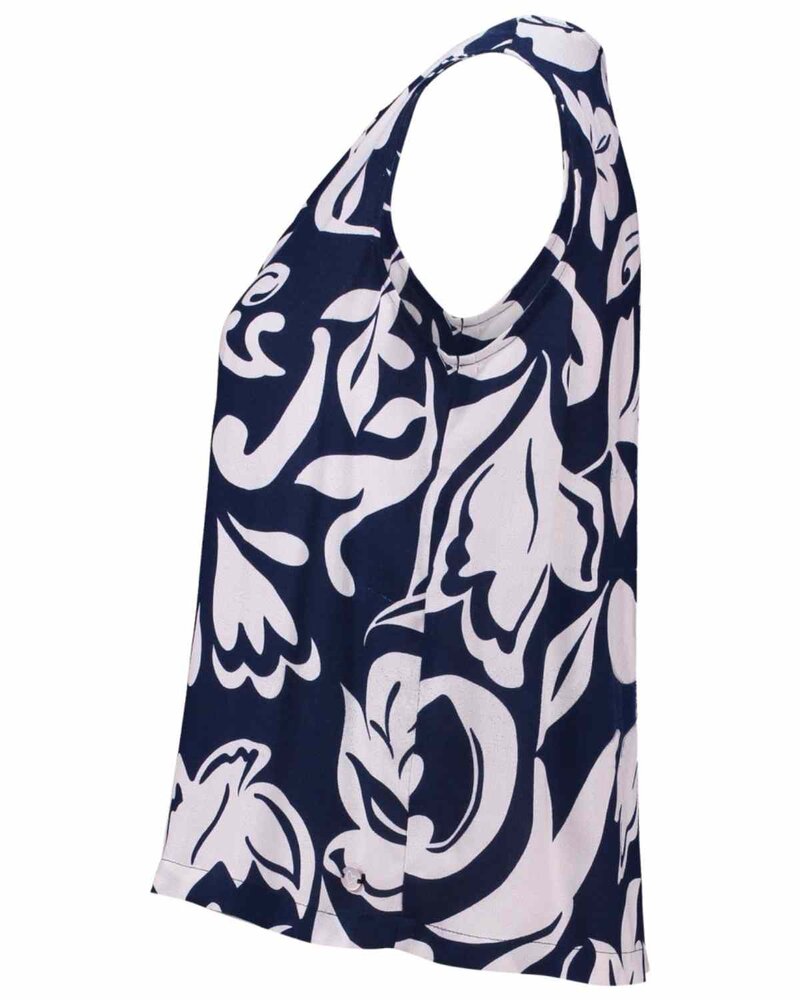 Mönstrad Blus Haven Dam Navy | Smilebutiken - Zabaione