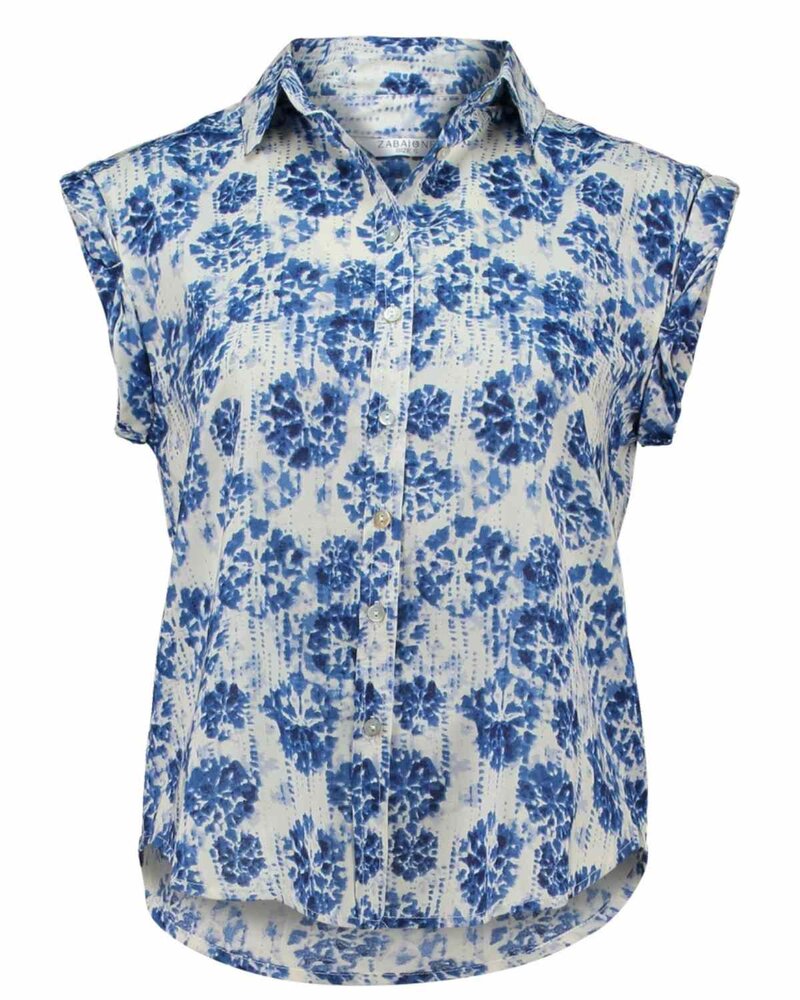Patterned Blouse Johanna Dam Navy | Smilebutiken - Zabaione