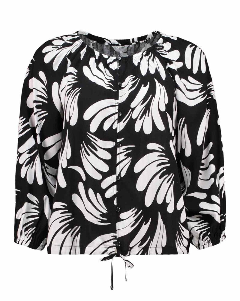 Mönstrad Blus Xia Dam Black | Smilebutiken - Zabaione