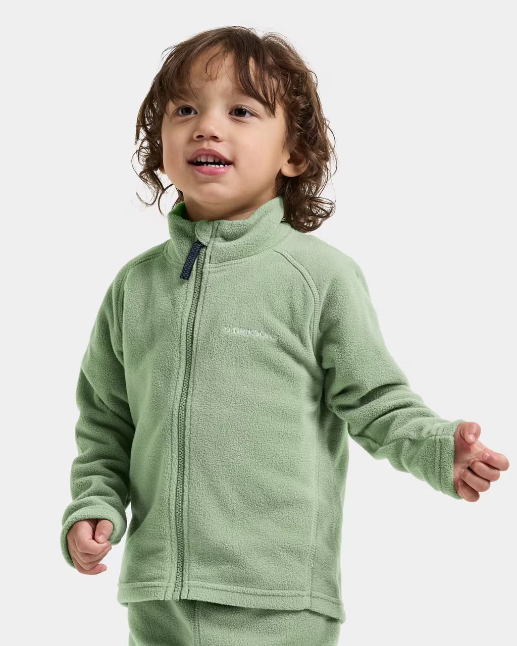 Monte Fleecejacka Barn Grön Sage Green | Smilebutiken - Didriksons