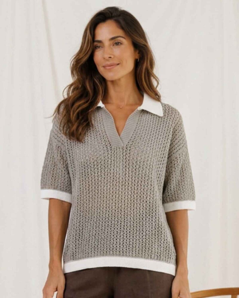 Nayeli Tröja Med Krage Dam Beige Fango | Smilebutiken - Marta du Chateau