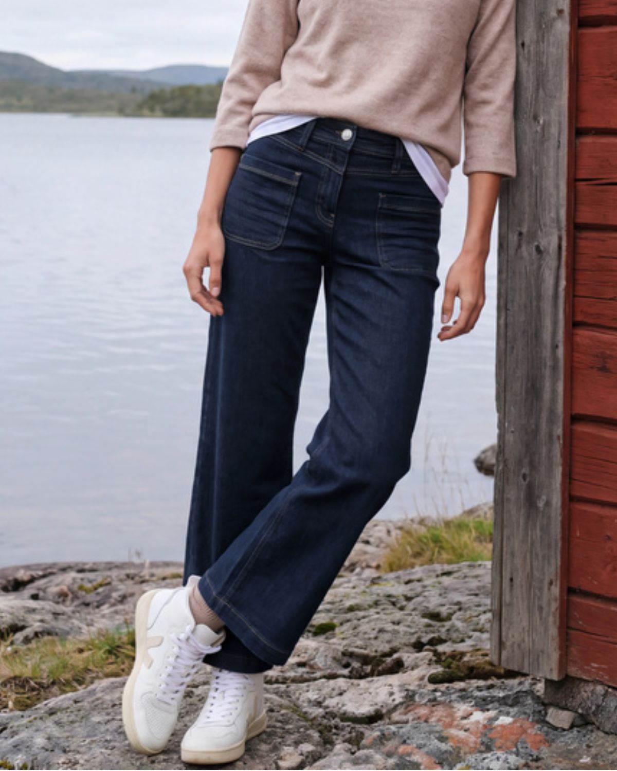 Neele Raka Jeans Dam Denimblå Rinsed Wash | Smilebutiken - Cecil