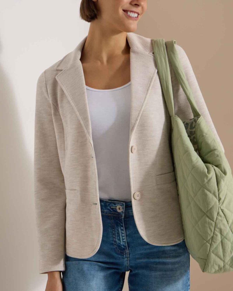 Nevaeh Structured Blazer Women Cashmere Beige Melange | Smilebutiken - Cecil