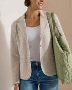 Nevaeh Structured Blazer Women Cashmere Beige Melange | Smilebutiken - Cecil
