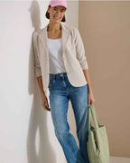 Nevaeh Structured Blazer Women Cashmere Beige Melange | Smilebutiken - Cecil