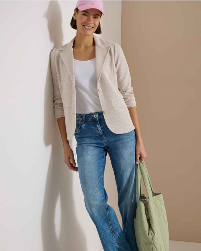Nevaeh Structured Blazer Women Cashmere Beige Melange | Smilebutiken - Cecil