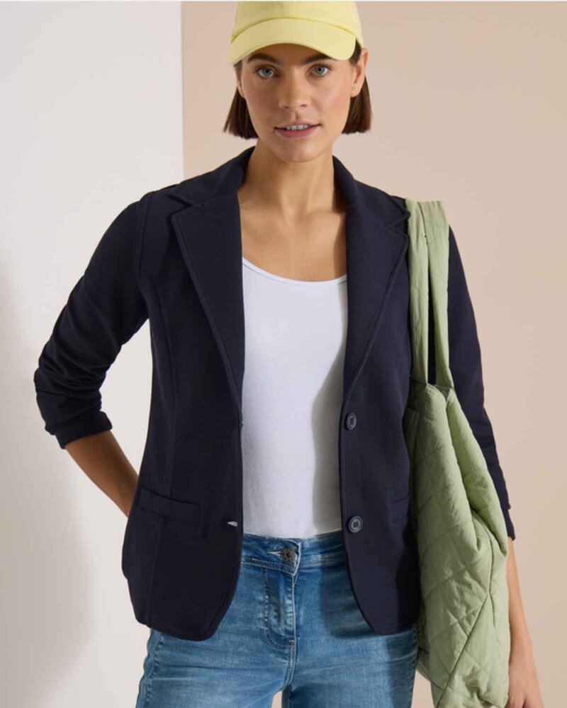 Nevaeh Kavaj Med Struktur Dam Urban Dark Blue | Smilebutiken - Cecil