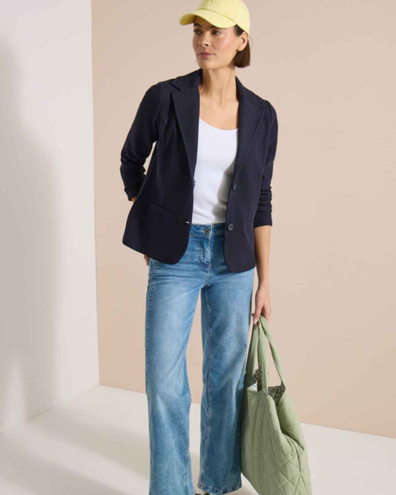 Nevaeh Kavaj Med Struktur Dam Urban Dark Blue | Smilebutiken - Cecil