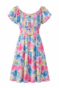 Nia Kort Klänning Dam Blue Caramelle | Smilebutiken Caramelle Fashion