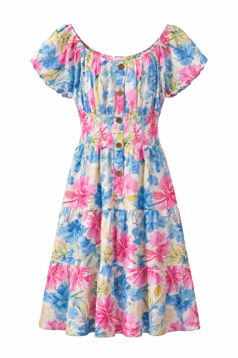 Nia Kort Klänning Dam Blue Caramelle | Smilebutiken Caramelle Fashion