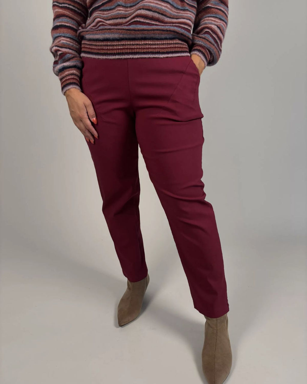 Nico Barrel Byxa Superstretch Dam Vinröd | Smilebutiken - Camicia
