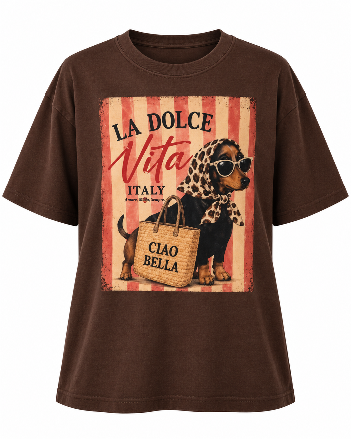 Noelle T-shirt Tax Ciao Bella Brun Brown | Smilebutiken - Caramelle Fashion