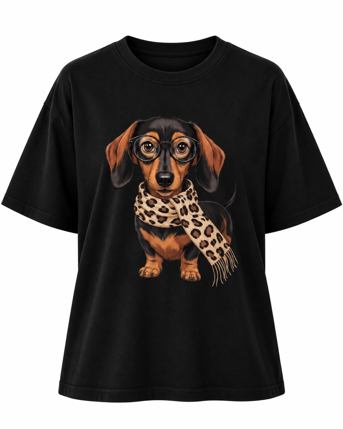 Noelle T-shirt Tax med Scarf Svart Black | Smilebutiken - Caramelle Fashion
