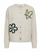 Noma Cardigan Women Moonbeam Melange W Deep Forest | Smilebutiken - Freequent