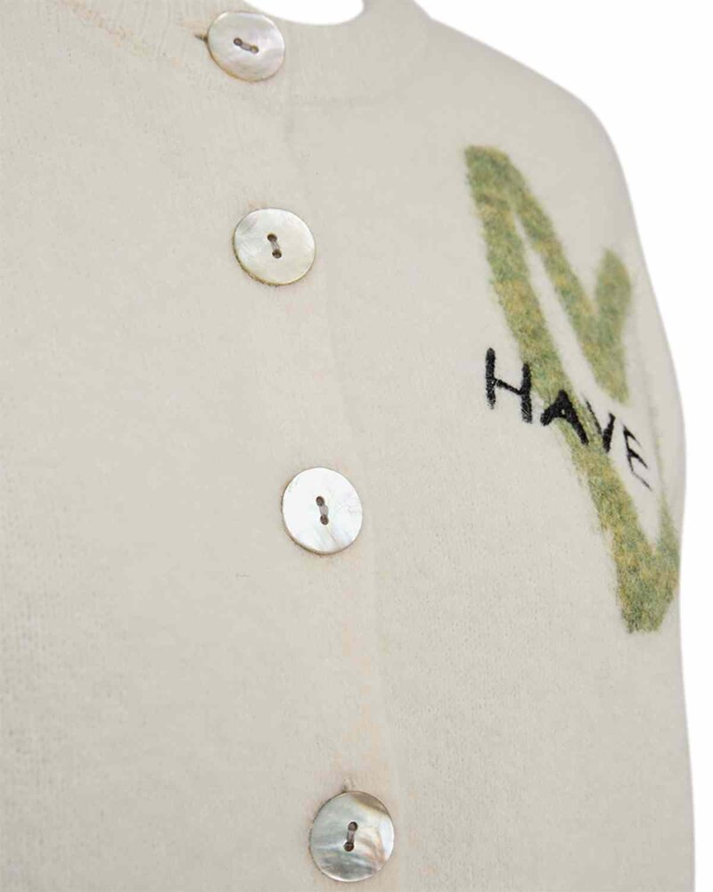 Nomas Cardigan Dam Moonbeam Melange W Deep Forest | Smilebutiken - Freequent