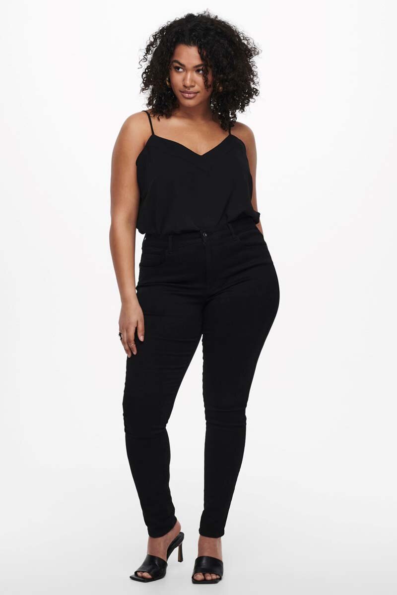 Augusta Jeans Hög Midja Dam Black ONLY