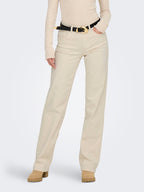 Blush Mid Straight Jeans Dam Ecru ONLY