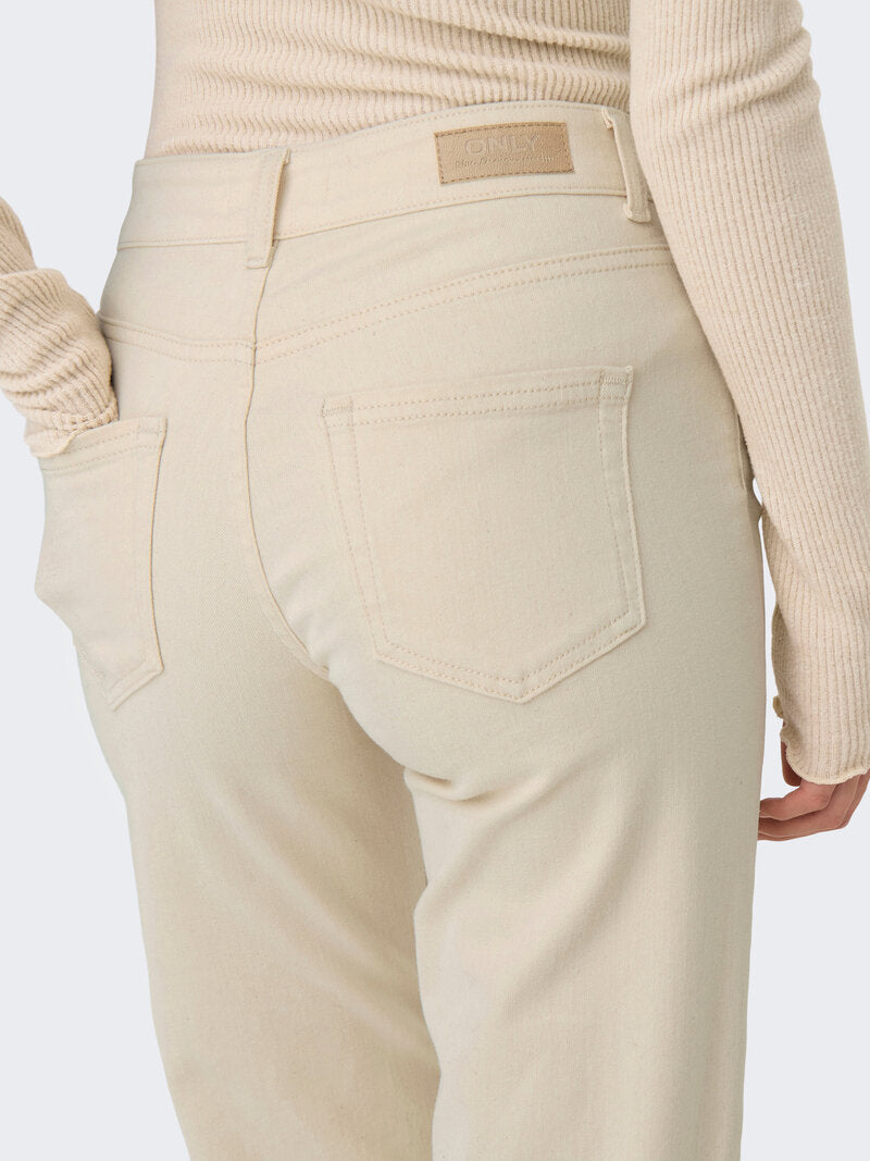 Blush Mid Straight Jeans Dam Ecru ONLY