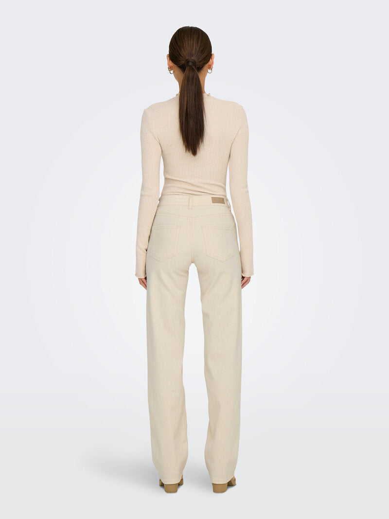 Blush Mid Straight Jeans Dam Ecru ONLY