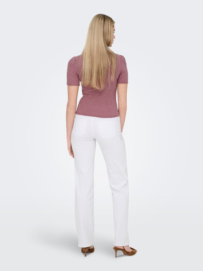 Blush Mid Straight Jeans Dam White ONLY