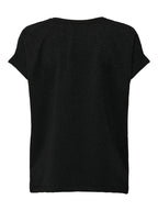 Aunt Glitter T-shirt Women Black Lurex ONLY