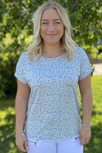 Moster T-shirt Dam Blå Med Blommor - ONLY
