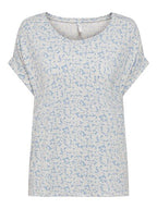 Moster T-shirt Dam Blå Med Blommor - ONLY