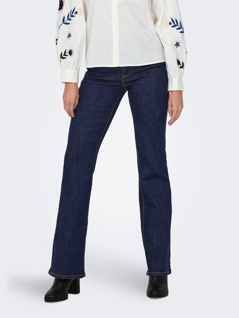 Wauw Bootcut Jeans Dam Dark Blue Denim ONLY