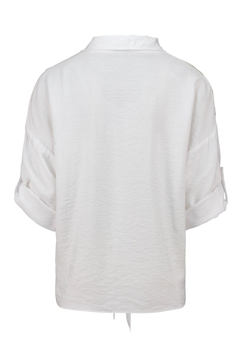 Omara Blouse With Tie Women White | Smilebutiken - Zabaione