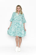 Maya V-Neck Dress Women Floral Green One Summer