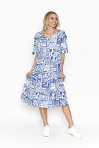 Yvonne Dress Women Block Blue One Summer