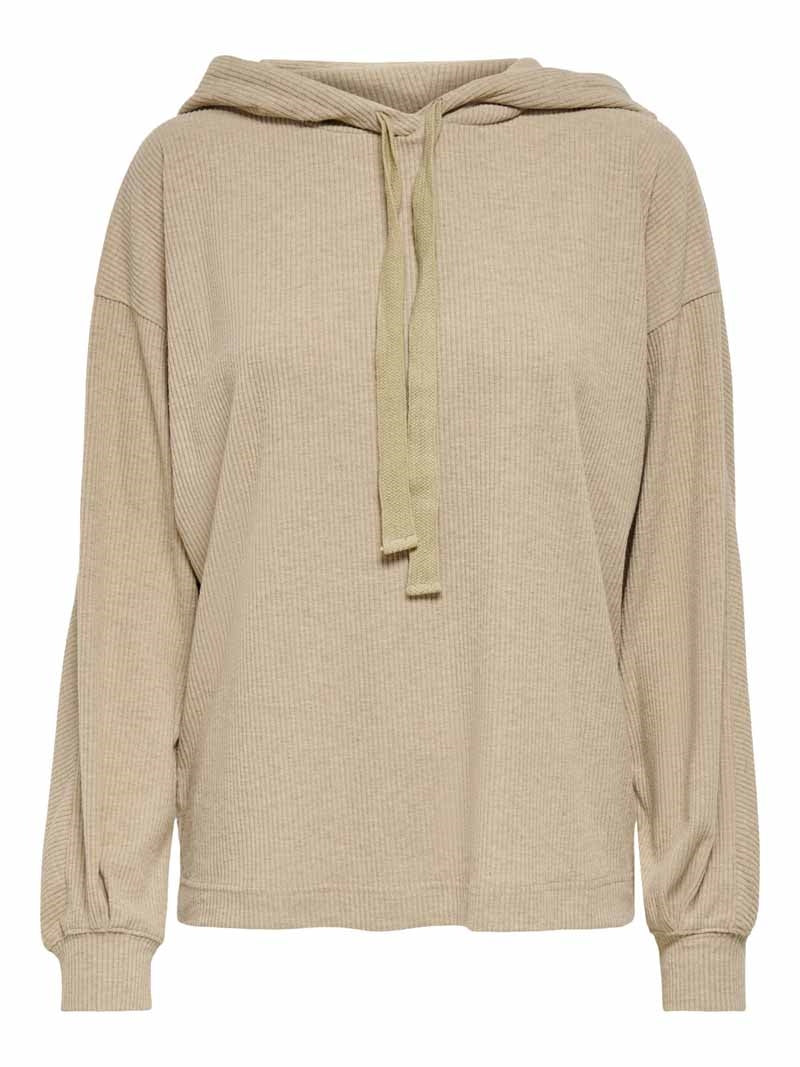Zoe Långärmad Hoddie Dam Beige - ONLY