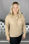 Zoe Långärmad Hoddie Dam Beige - ONLY