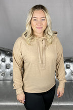 Zoe Långärmad Hoddie Dam Beige - ONLY
