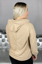 Zoe Långärmad Hoddie Dam Beige - ONLY