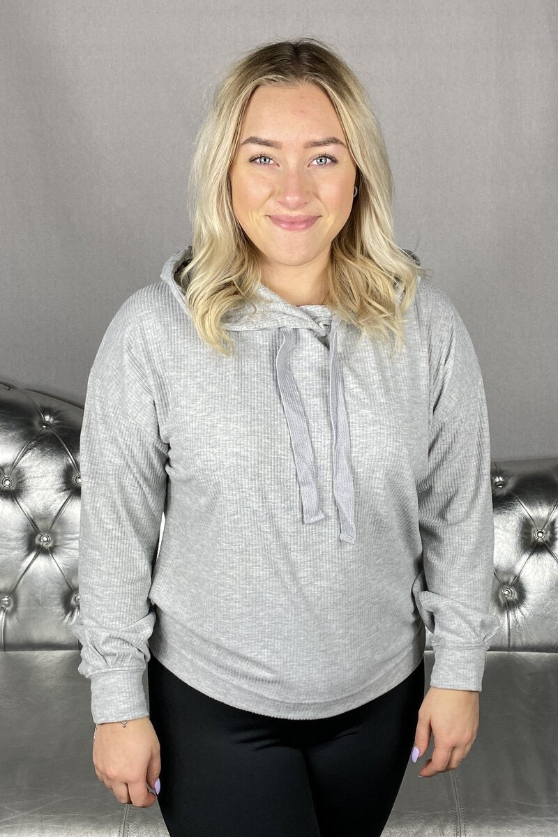 Zoe Långärmad Hoodie Dam Light Grey Melange - ONLY