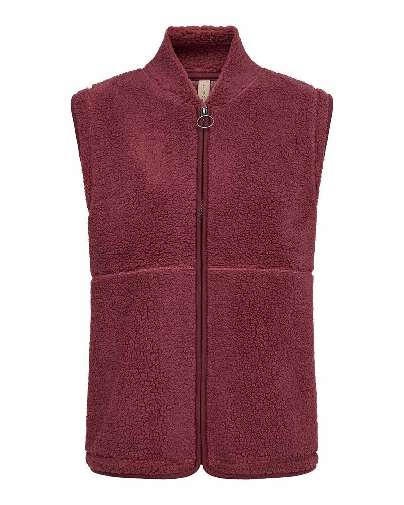 Onyx 3 Pile Vest Women Oxblood Red | Smilebutiken - Soyaconcept