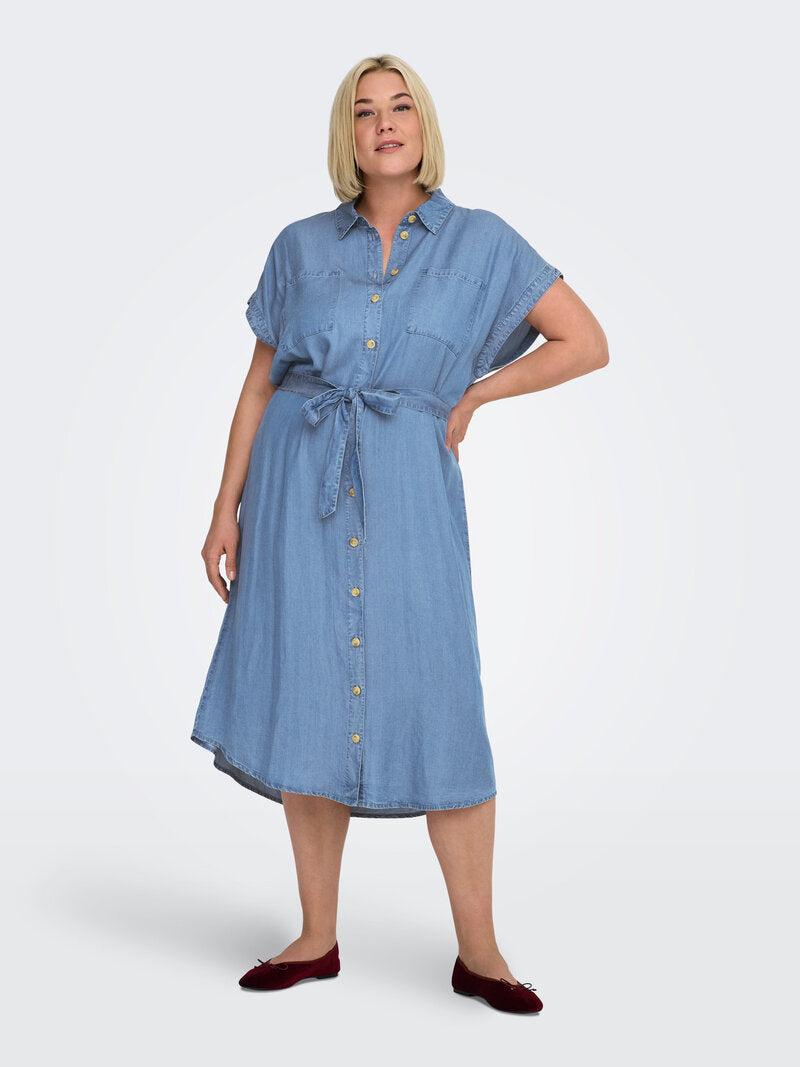 Pema Hannover Skjortklänning Dam Medium Blue Denim | Smilebutiken - ONLY