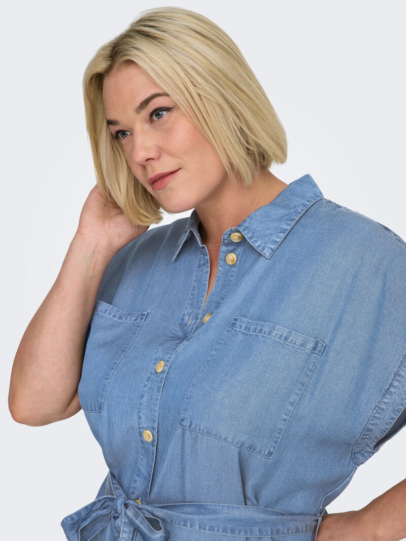 Pema Hannover Skjortklänning Dam Medium Blue Denim | Smilebutiken - ONLY