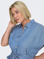 Pema Hannover Skjortklänning Dam Medium Blue Denim | Smilebutiken - ONLY